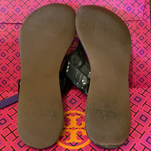 Tory Burch Black Patent Cameron Sandals 8.5 - Picture 7 of 10